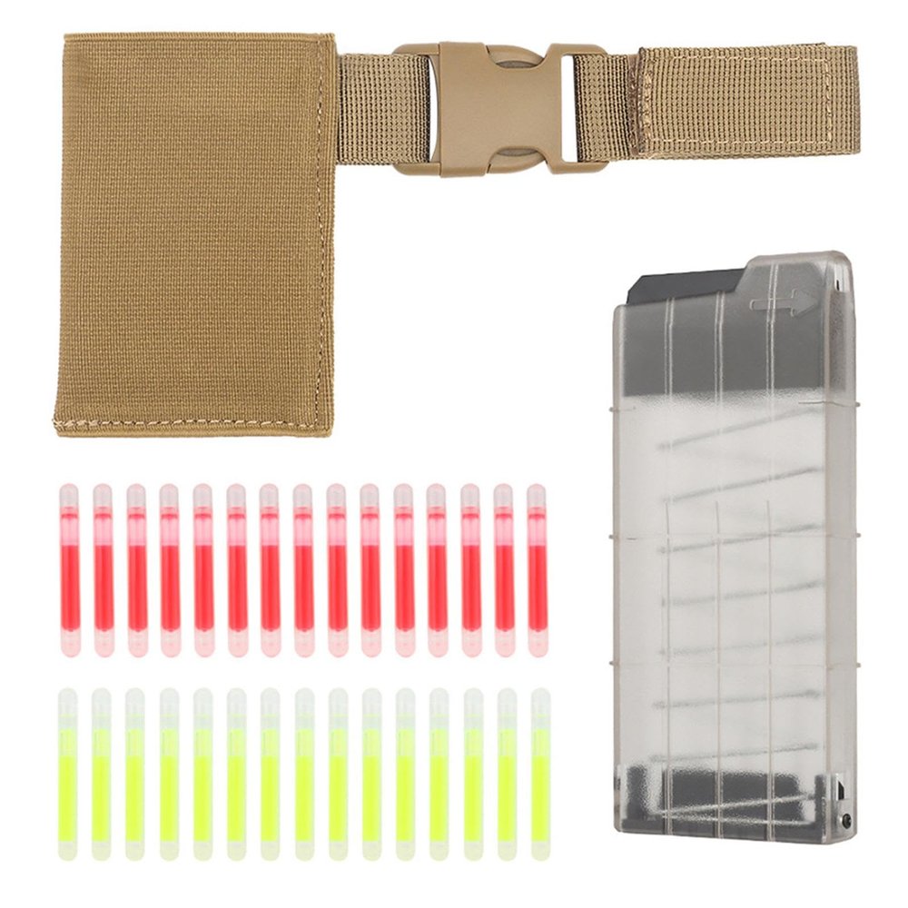 QSTDGVPW Marking Light,with Fixed Sleeve, Long Time Glow,Marker Signal Sticks Pouch Hanger Emergency Accessories Dispenser, Khaki