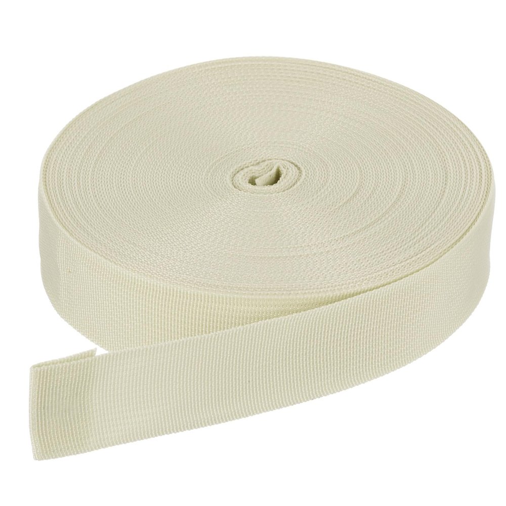 DMiotech 50 Yard x 1 1/2 Inch Width Nylon Webbing Strap Poly Flat Webbing Strapping for DIY Craft Backpack Strapping, Sewing, Outdoor Gear Repair, Beige