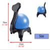 CMYUN Yoga Ball Chair Blue Balance Ball Seat with Back, Ergonomic Yoga Ball Chair for Kids Teenagers Adults, Comfort Exercise Ball for Core Strength Training view 2