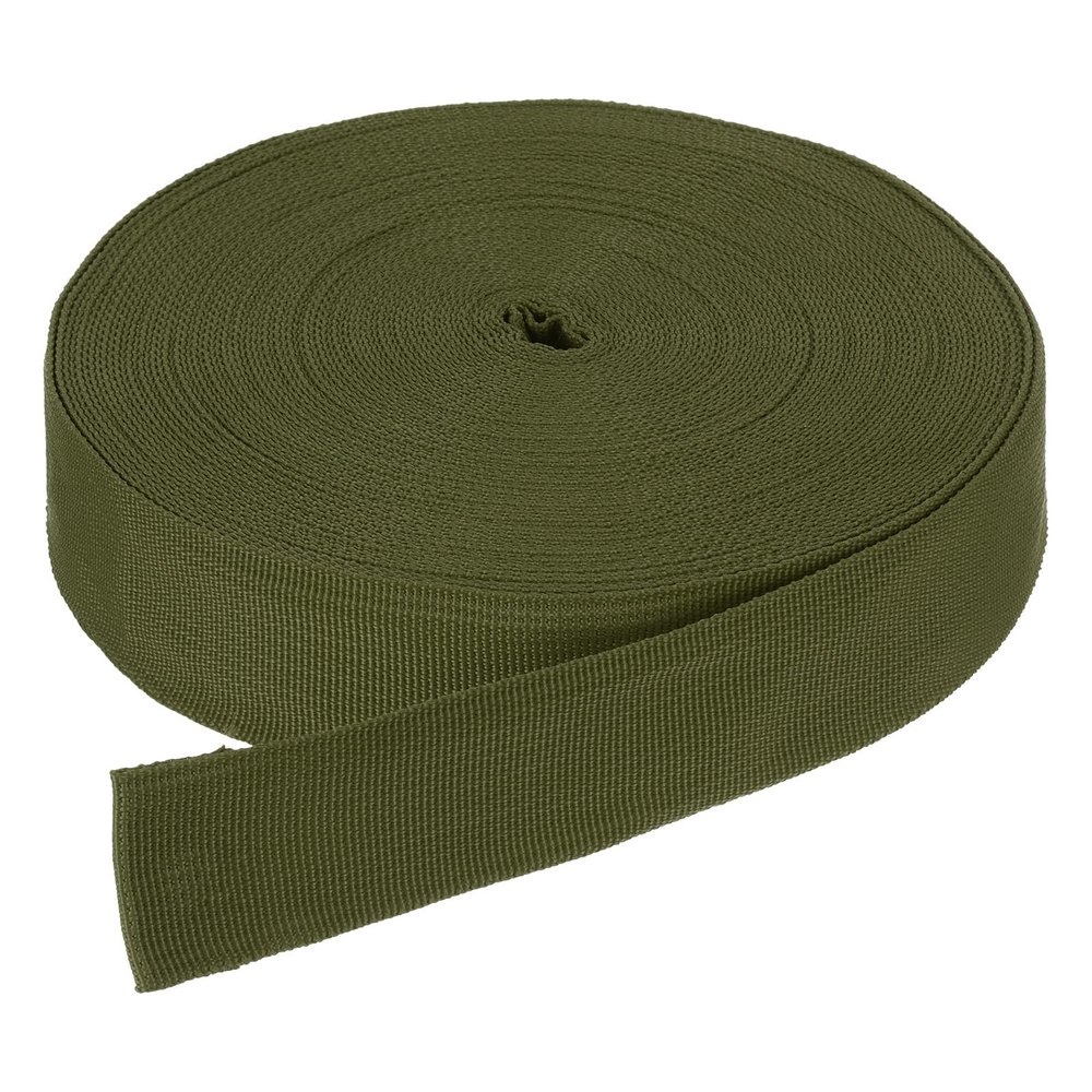 DMiotech 25 Yard x 1 1/2 Inch Width Nylon Webbing Strap Poly Flat Webbing Strapping for DIY Craft Backpack Strapping, Sewing, Outdoor Gear Repair, Army Green