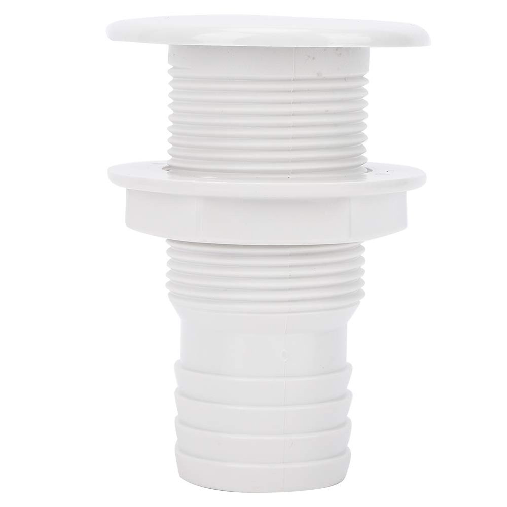 CDQL ABS Plastic Thru Hull Connector Fitting,Sturdy Lightweight Bilge Pump Drain Vent Hose,Boat Body Bottom Yacht Bilge Drain Vent Accessory (2 in)