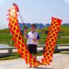Dragon Dance Ribbon Poi Chinese Dragon Poi with Dragon Head, Flowy Dance Ribbon for Outdoor Fitness, Washable Folk Shaking Streamer Silk, Rhythmic Spinning with Rope (Size : 5 m/16.4ft Long) ( Size : view 1