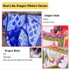 Dragon Dance Ribbon Poi Chinese Dragon Poi with Dragon Head, Flowy Dance Ribbon for Outdoor Fitness, Washable Folk Shaking Streamer Silk, Rhythmic Spinning with Rope (Size : 5 m/16.4ft Long) ( Size : view 3