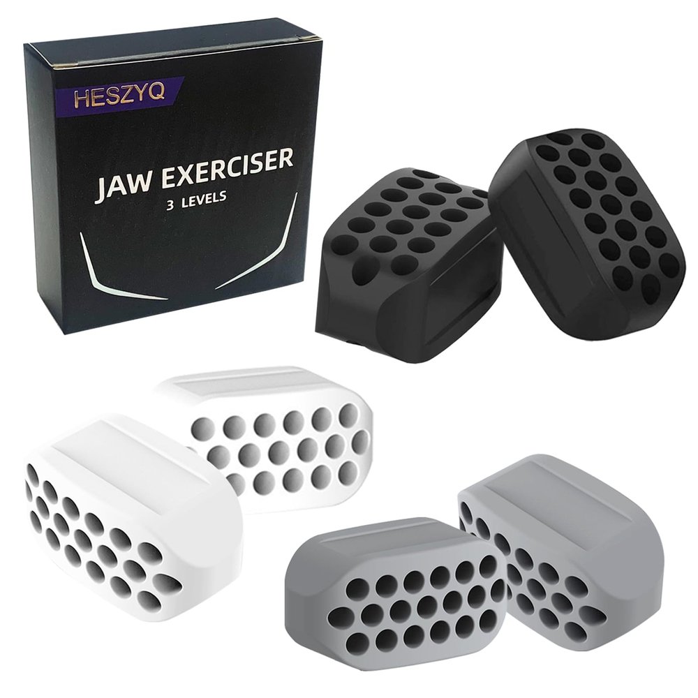 Jaw Exerciser for Men & Women (6pcs) Silicone Jaw Exerciser Tablets Jaw Exerciser Gum BPA Free Jawline Exerciser for Men Jaw Trainer & Jawline Shaper for All Level Users Slim and Tone Face