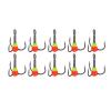 10pcs Winter Ice Fishing Three Anchor Hook Lure Color Drill Hook (Orange Yellow) view 1