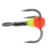 10pcs Winter Ice Fishing Three Anchor Hook Lure Color Drill Hook (Orange Yellow) view 2