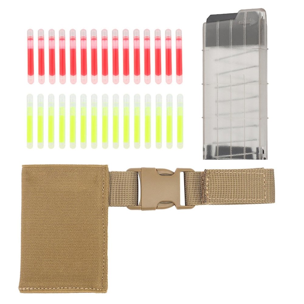 Aymzbd Marking Light,Glow Sticks,Pouch Hanger Emergency,Portable Label,Easy to Use Marker,with Fixed Sleeve,Dispenser, Khaki