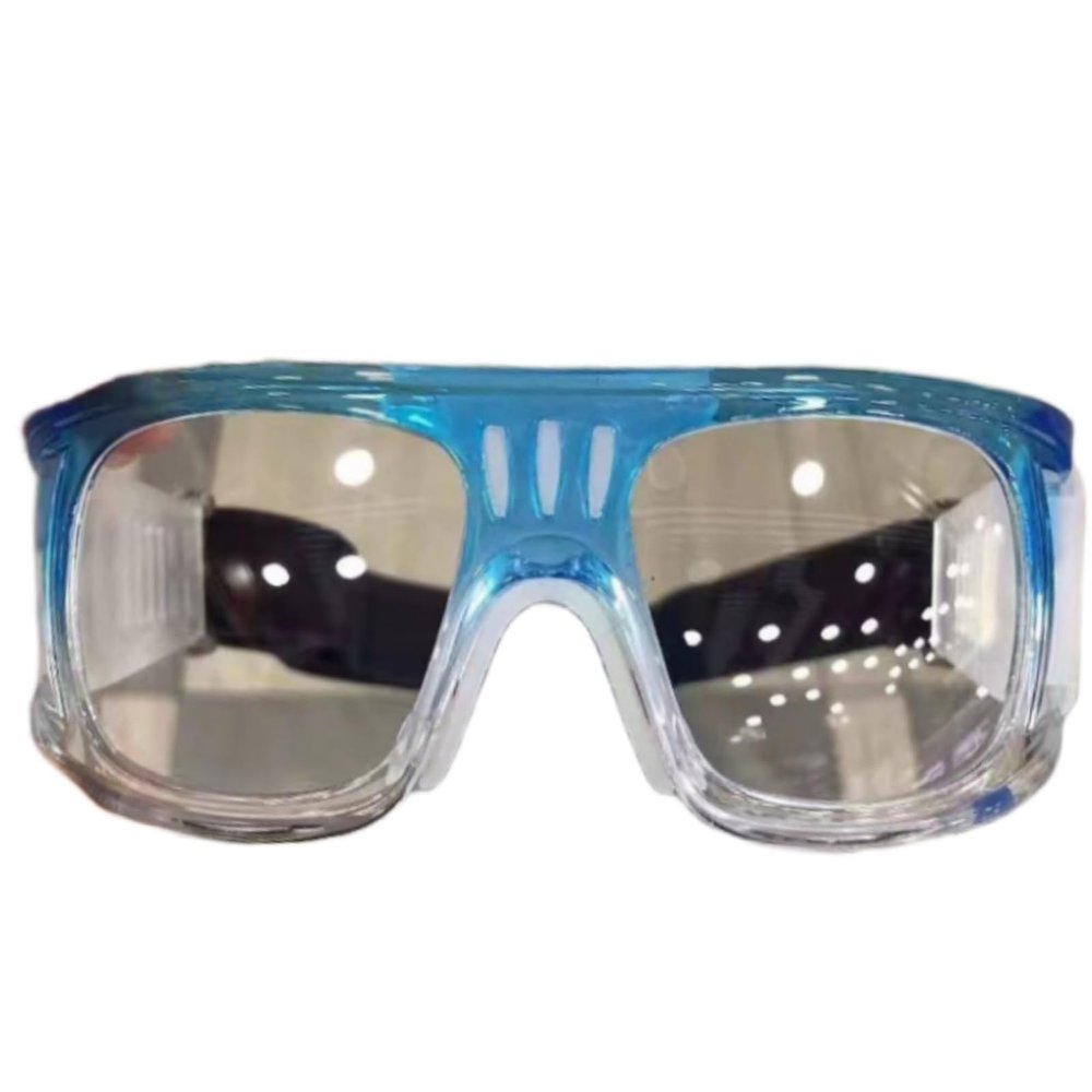 WIVKS Sports Basketball Glasses, Anti-Fog Dribbling Baseball Racketball Eyes Safety Protective Eyewear Goggles for Adults Men (Blue/White1), Large