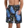 Blue Butterflies Fashionable and Comfortable Men's Shorts-Summer Casual Beach Shorts,Quick-Drying Shorts