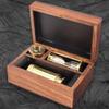 Compass, Telescope, and Minute Timer Set | Includes Wooden Storage & Display Box | Nautical Home Decor Brass Construction | Box Dimensions 6" x 4" view 3