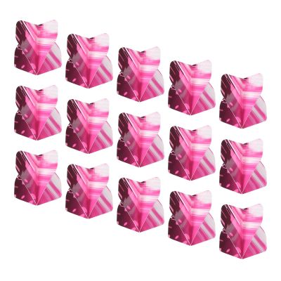 M METERXITY 15 Pack Standard Dart Flights - Flight Thick Striped Pattern Apply to Soft Tip Steel Tip (Pink)