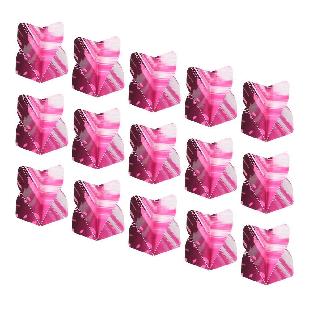 M METERXITY 15 Pack Standard Dart Flights - Flight Thick Striped Pattern Apply to Soft Tip Steel Tip (Pink)