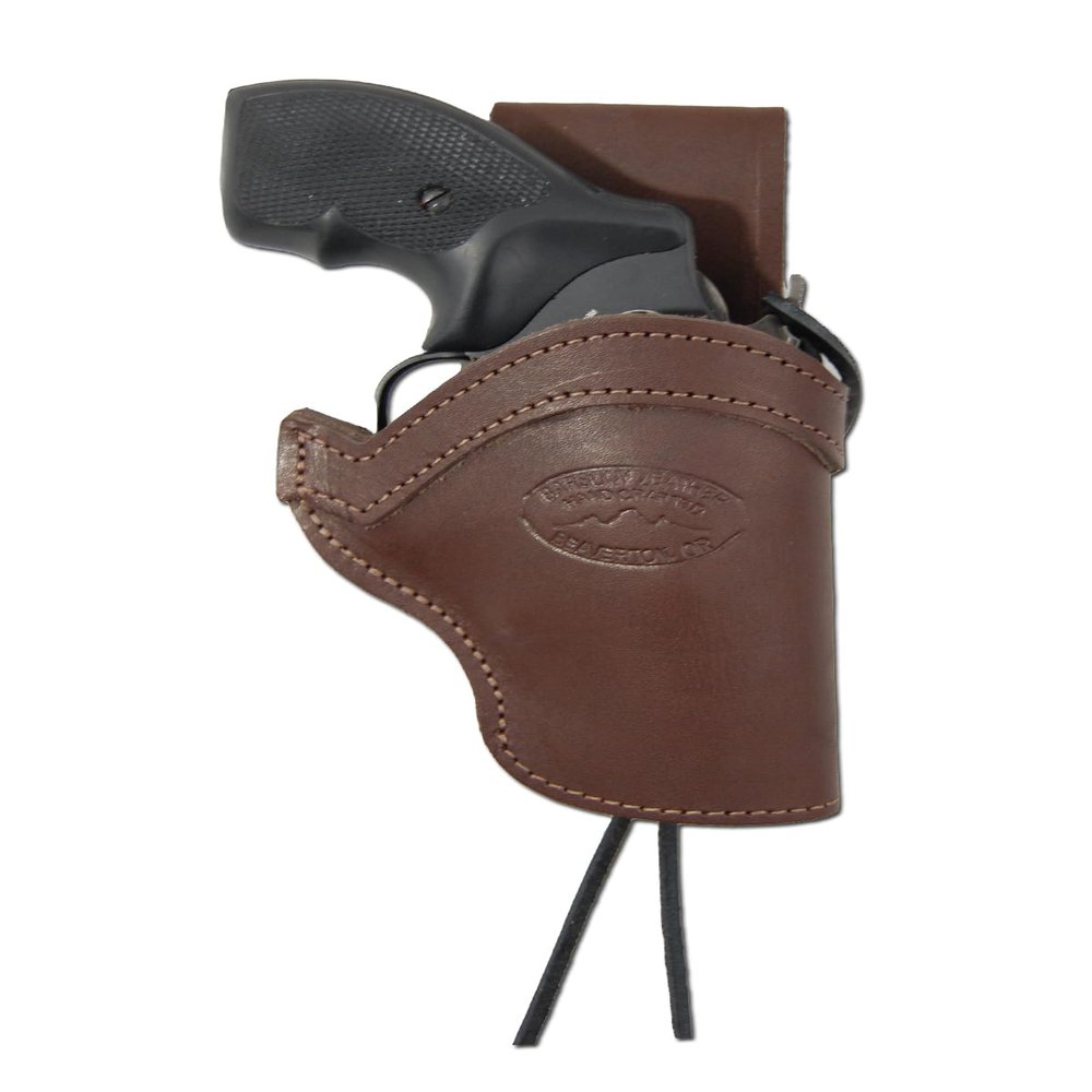 Barsony Brown Leather Belt Loop Western Style Hip Holster for COLT King Cobra Carry Right