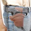 Barsony Brown Leather Belt Loop Western Style Hip Holster for COLT King Cobra Carry Right view 2
