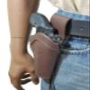 Barsony Brown Leather Belt Loop Western Style Hip Holster for COLT King Cobra Carry Right view 4