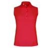 Monterey Club Women's Solid Tailored Collar Sleeveless Polo Shirt #2672 (Red, Small) view 1