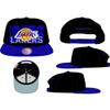 Mitchell & Ness Los Angeles Lakers Cross Check Snapback Hat Cap Black, Purple view 1