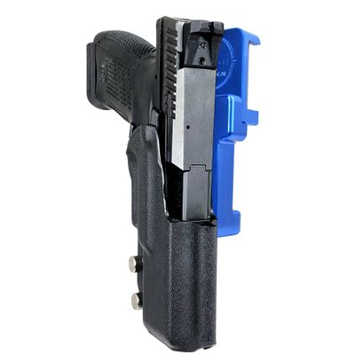 Maxtor Tactical Alloy Competition Holster OWB Fits CZ P-10 C (Blue - Black, Right Handed) Outside The Waistband Carry Gun Holster Kydex American Made OWB Aluminum Belt Attachment