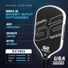 Pickleball Paddles, Carbon Fiber Pickleball Paddle, G2 (Gen2) 16mm USAPA Raw Carbon Pickleball Racket, Pro-Grade Thermoformed Pickle Ball Paddle for Control, Power, Spin by Dynamix (Black, White Edge) view 2