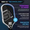 Pickleball Paddles, Carbon Fiber Pickleball Paddle, G2 (Gen2) 16mm USAPA Raw Carbon Pickleball Racket, Pro-Grade Thermoformed Pickle Ball Paddle for Control, Power, Spin by Dynamix (Black, White Edge) view 4