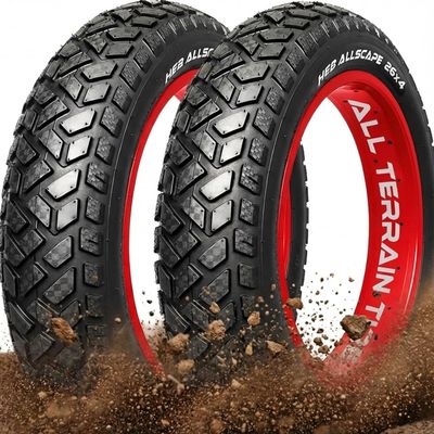 Allscape 26x4.0 Fat Bike Tires  Heavy Duty All-Terrain 26 Inch Tires for Ebikes, MTB & Mountain Bikes, Durable Directional Tread for Snow, Sand & Trail  2 Pack  USA Customer Support