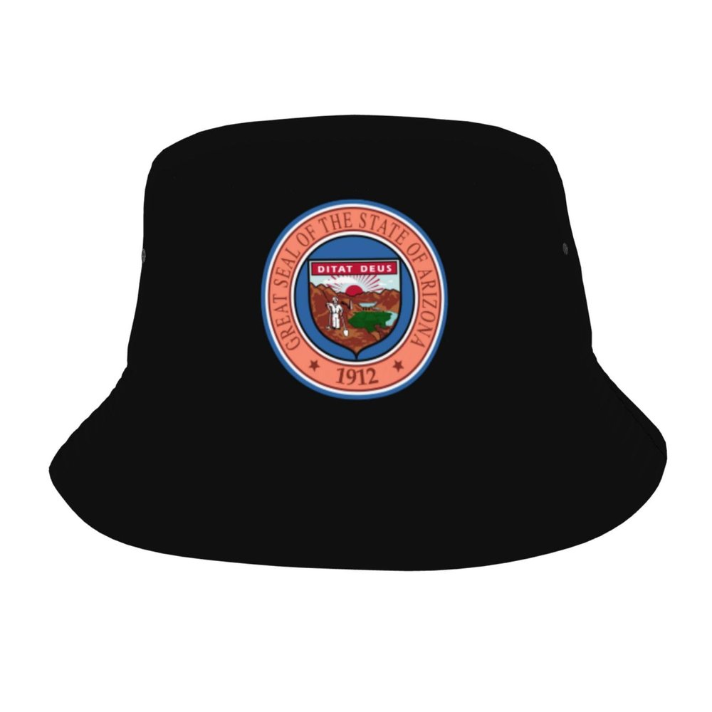 Arizona State Seal Bucket Hat for Women Men Bucket Hats Summer Sun Hats Beach Travel Fishing Golf Cap Black