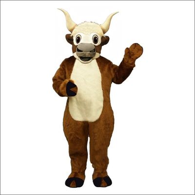 Brown Yak Mascot Costume Adult Size for Men & Women with Built-in Fan Inside the Head