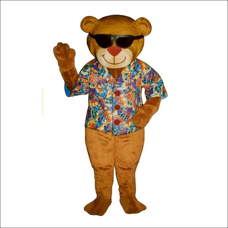 Eamior Cool Bear MascotCostume in pattern Shirt & Sunglasses Adult Size for Men & Women with Built-in Fan Inside the Head