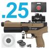 Hatsan Velox PCP Air Pistol .25 Cal Semi-Auto Pellet Gun, 580 FPS, 20 Joules, 10 RDS, w/ Wearable4U Pellets and Paper Targets Bundle (FDE, MPN: HGVLX25FDE) view 3