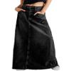 chouyatou Women's Vintage A-Line Frayed Maxi Denim Skirt Distressed High Waist Long Jean Skirt (Medium, Black) view 1