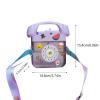 sgmedila 400ML Creative Retro Phone Shaped Water Bottle With Adjustable Shoulder Strap Leak Proof Drinking Water Bottle With 3D Stickers Suitable For Outdoor Travel And Sports (Purple) view 2