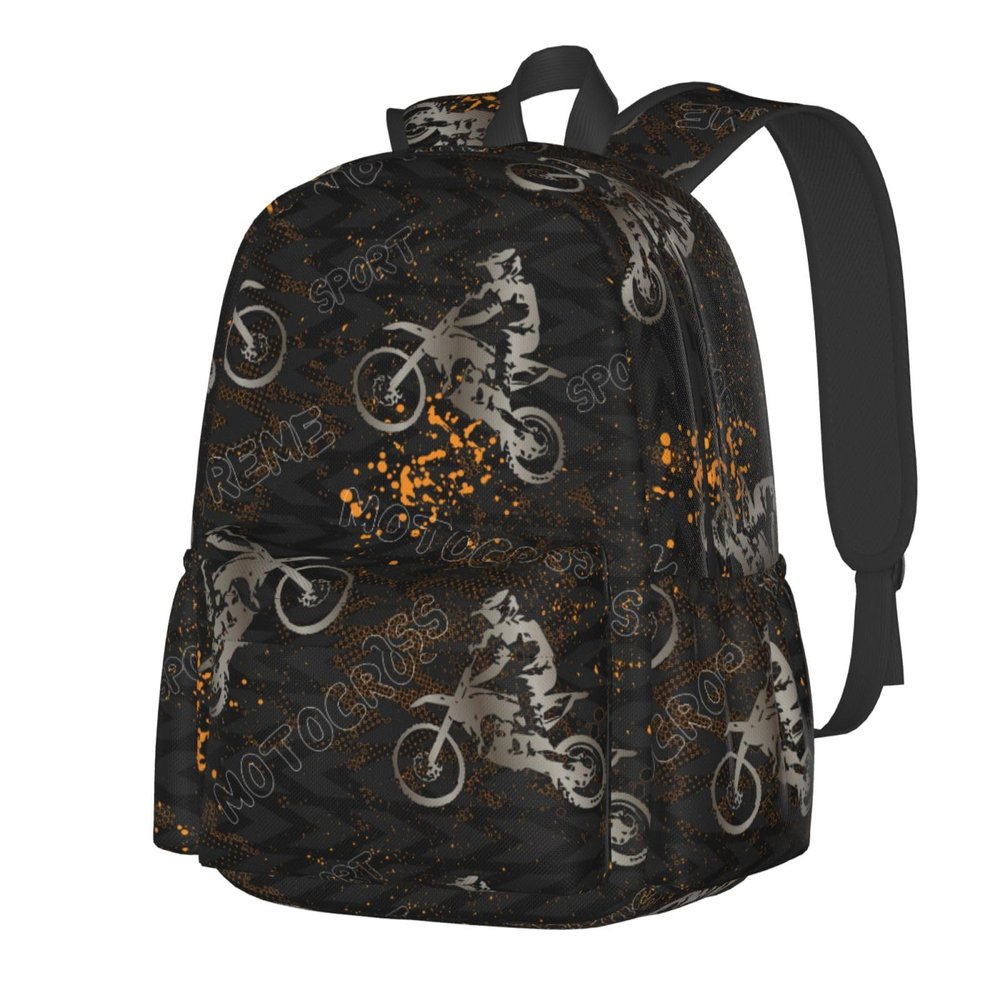 AIMASTZ Motorcycle Casual Daypack Laptop Bag School Bookbag Travel Backpack For Kids Teen Boy Girl