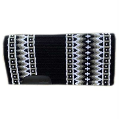 EQUESTRIAN UNIVERSE New Zealand Wool Western Saddle Blanket for Horse Wicking Contoured Back Protection Horse Riding Saddle Pad, Comfort All Purpose Equine Saddle Blanket (42x32 Inch, Grey and Black)