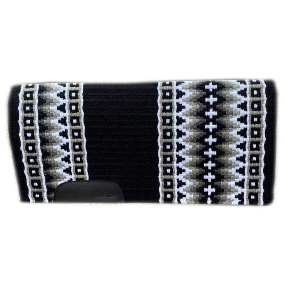 EQUESTRIAN UNIVERSE New Zealand Wool Western Saddle Blanket for Horse Wicking Contoured Back Protection Horse Riding Saddle Pad, Comfort All Purpose Equine Saddle Blanket (42x32 Inch, Grey and Black)