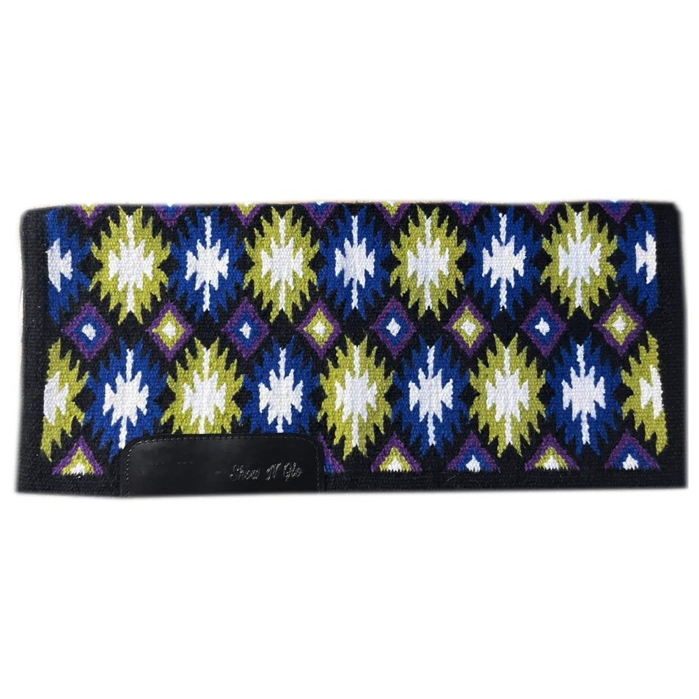 EQUESTRIAN UNIVERSE New Zealand Wool Western Saddle Blanket for Horse Wicking Contoured Back Protection Horse Riding Saddle Pad, Comfort All Purpose Equine Saddle Blanket (42x32 Inch, Blue)