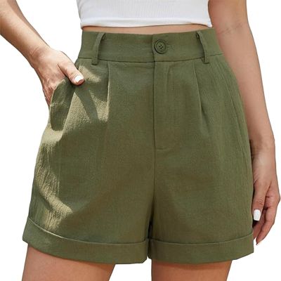 NineFit Basics Womens Pant Suits Dressy Casual Casual Linen Pants High Waisted Pants Travel Y2K Streetwear Loose Comfy Trousers with Pockets Lightweight Athletic Leggings Tapered Lounge Pants Green, Small