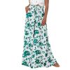 Womens Pant Yoga Clothes with Pockets Cotton Linen Floral Printed Pants Business Casual Stretch Pull On Work Office Dressy Leggings Comfort Wear Slim Ankle Pant Green view 1