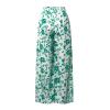 Womens Pant Yoga Clothes with Pockets Cotton Linen Floral Printed Pants Business Casual Stretch Pull On Work Office Dressy Leggings Comfort Wear Slim Ankle Pant Green view 2