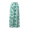 Womens Pant Yoga Clothes with Pockets Cotton Linen Floral Printed Pants Business Casual Stretch Pull On Work Office Dressy Leggings Comfort Wear Slim Ankle Pant Green view 3