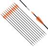 Fiberglass Arrows Black Spots with Orange Plastic Vanes with Long Bullet Shape Tips for Practice Archery Hunting fit for Recurve Bow or Compound Bow 28 inch 12PCS view 1