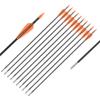 Fiberglass Arrows Black Spots with Orange Plastic Vanes with Long Bullet Shape Tips for Practice Archery Hunting fit for Recurve Bow or Compound Bow 28 inch 12PCS view 2