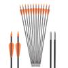 Fiberglass Arrows Black Spots with Orange Plastic Vanes with Long Bullet Shape Tips for Practice Archery Hunting fit for Recurve Bow or Compound Bow 28 inch 12PCS view 3