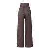 midelxp Wide Leg Linen Pants Women Summer Casual High Waisted Palazzo Pants Cotton Wide Leg Trouser Lounge Pants with Pockets Baggy Lightweight Pants Comfy Pull on Work Pants Summer Beach Pants view 4