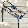 MOUSM Western Style Leather Headstall and Breast Collar with Wither Strap Tack Set for The Horse view 4