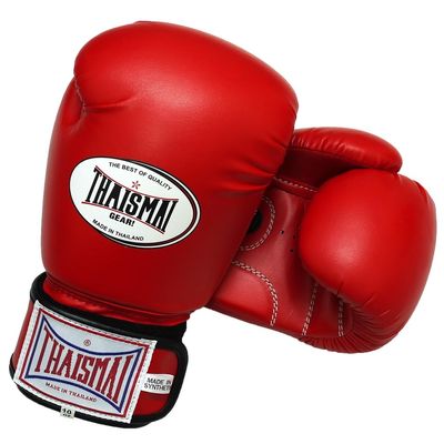 Thaismai Muay Thai Style Boxing Gloves Polyurethane Synthetic Leather Material Red Color (12)