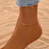 NONAMOIS Ankle Bracelets for Women Dainty 18K Gold Plated Anklet Cross Satellite Chain Anklet Bracelet Waterproof Beach Simple Foot Jewelry view 4