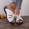 Generic Orthotic Sandals For Women Plantar Fasciitis Women's Orthopedic Arch Support Flip Flops Summer Comfortable Walking Orthotic Sandals Dressy Beach Shoes Walking Slides 2024, 9.5, White view 3