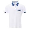Mens Golf Polo Shirts Loose Fit Short Sleeve Striped Color Block Shirt Summer Casual Quarter Zipper Henley Tops Men t Shirts Peime s White XL view 2