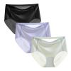 HEJIGOOD 3 Pack Womens Briefs Underwear Seamless No Show Mid Waisted Invisable Hipster Panties Ice Silk Soft Stretch M-XXL (Green/Blue/Black,Large) view 1