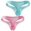 BBWwow Mens T-Back Thongs Sexy Low Rise G-String Briefs Bulge Pouch Underwear (XXL, 2Pack), 3X-Large view 2